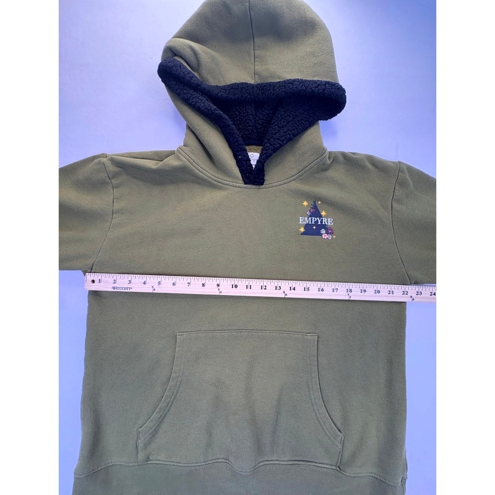 Empyre Elena Snake Hoodie Womens Large Olive Green Sherpa Lined Pullover Graphic - Picture 5 of 7